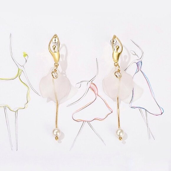 Ballet Girl Drop Earrings - Picture 4 of 7